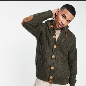 American stock Knit Cardigan with Suede Accents NWT Size M